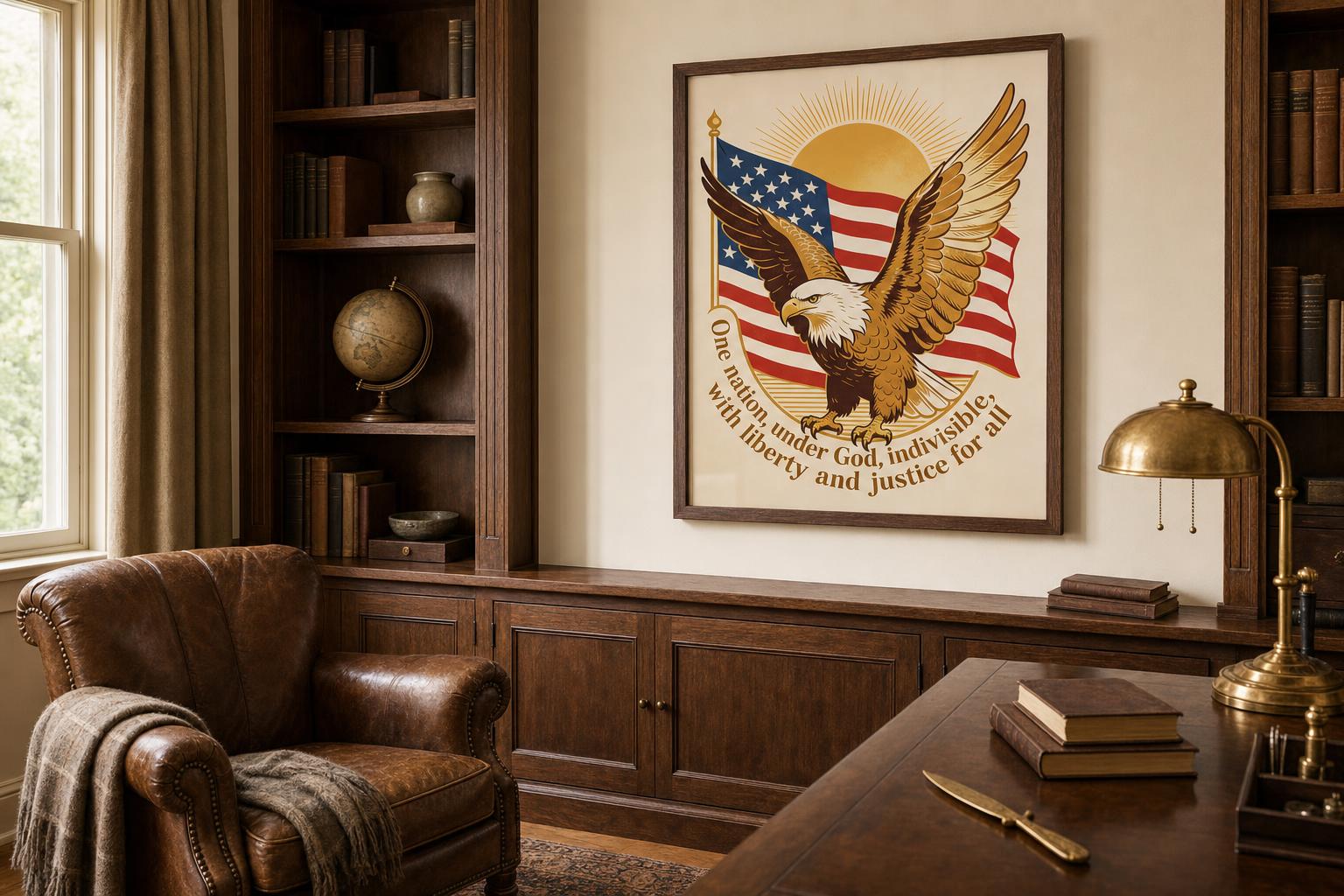 Under Wings of Freedom framed room mockup 2
