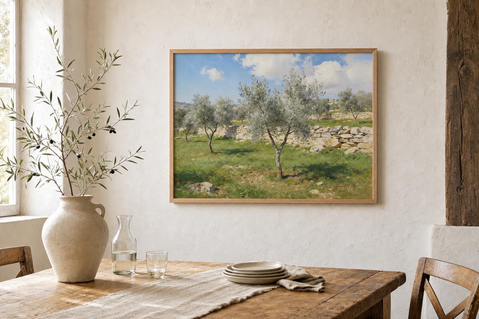 Where the Olive Trees Remember framed room mockup 1