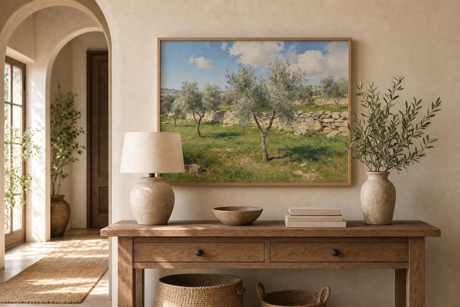 Where the Olive Trees Remember framed room mockup 3
